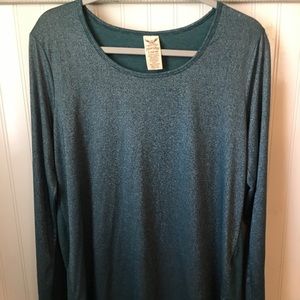 Shiny Green Hi-Lo Top